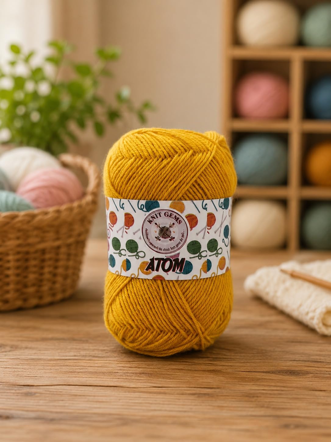 KNIT GEMS 100% Hand Knitting and Crochet Wool Knitting Yarn | Set of 10 Wool Yarn | Suitable for Craft | Babywear | Baby Blanket | DIY | Sweater | Socks | Knitting Wool