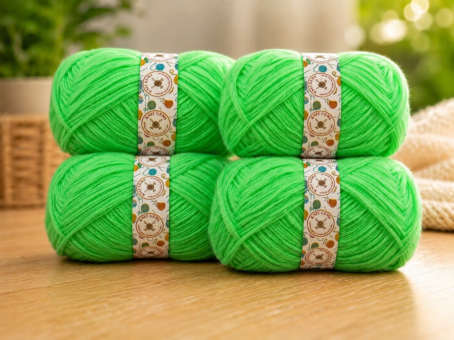 KNIT GEMS 100% Hand Knitting and Crochet Wool Knitting Yarn | Suitable for Craft | Babywear | Baby Blanket | DIY | Sweater | Socks | Knitting Wool (Sea Green)