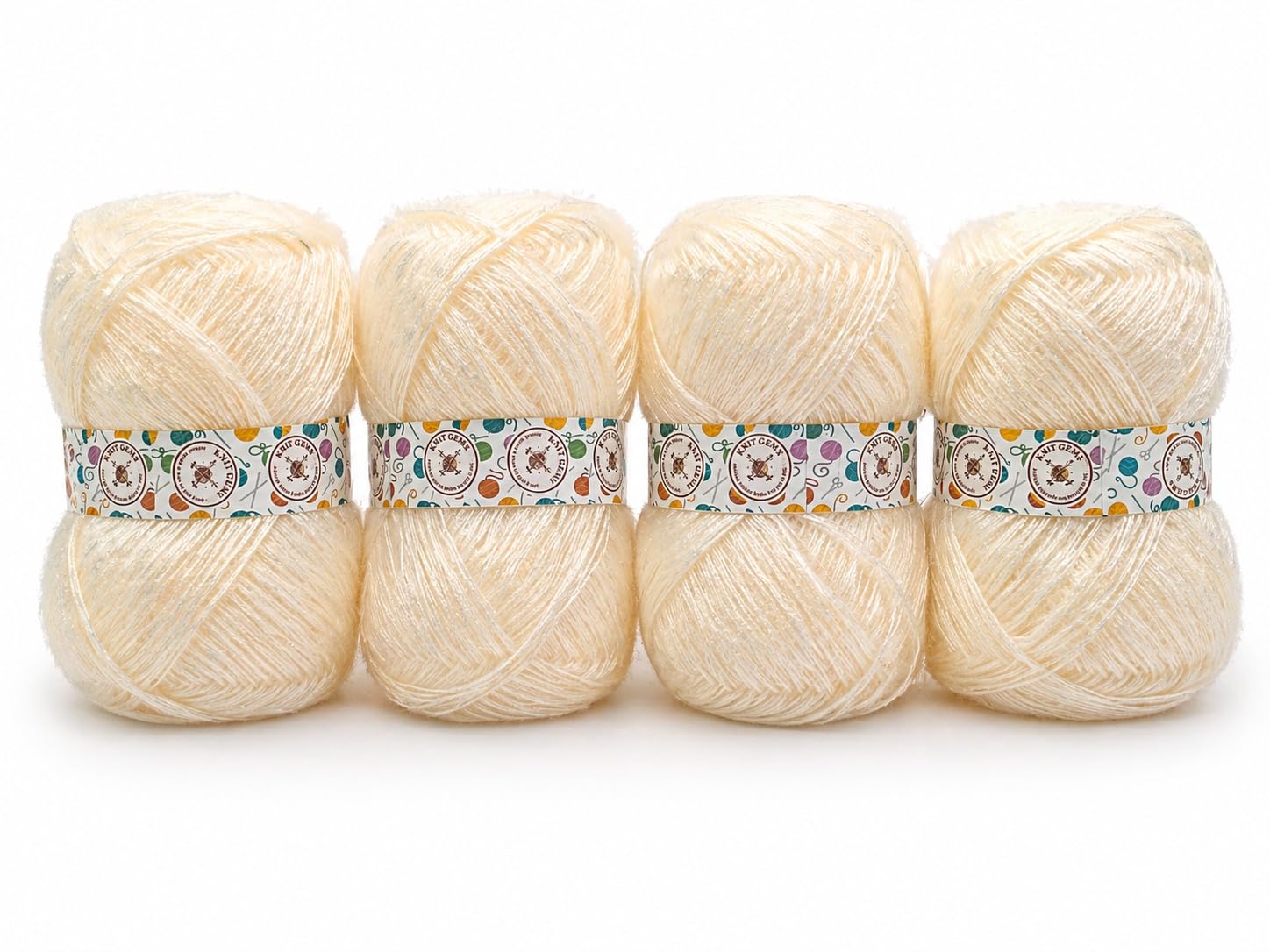KNIT GEMS 100% Hand Knitting and Crochet Wool Knitting Yarn | Suitable for Craft | Babywear | Baby Blanket | DIY | Sweater | Socks | Knitting Wool (Off White)