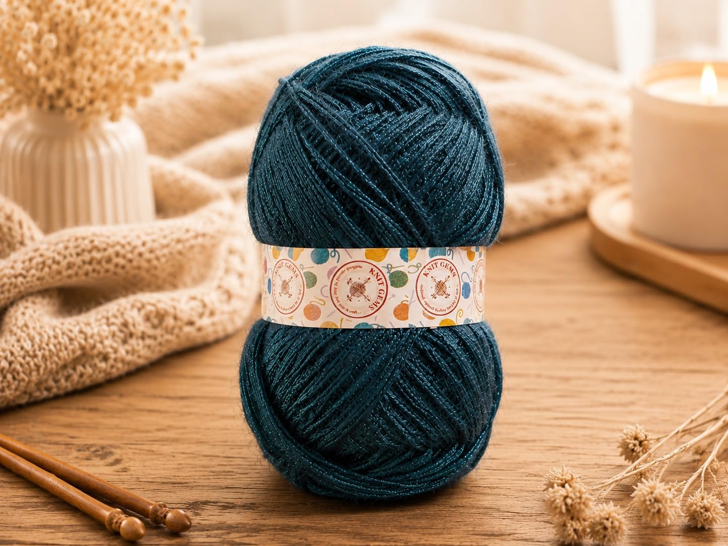 KNIT GEMS 100% Hand Knitting and Crochet Wool Knitting Yarn | Suitable for Craft | Babywear | Baby Blanket | DIY | Sweater | Socks | Knitting Wool (Grey)