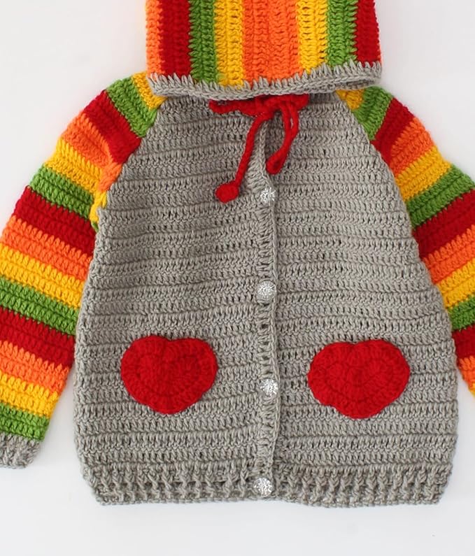 KNIT GEMS Baby Handmade Full Sleeve Hoodie Design