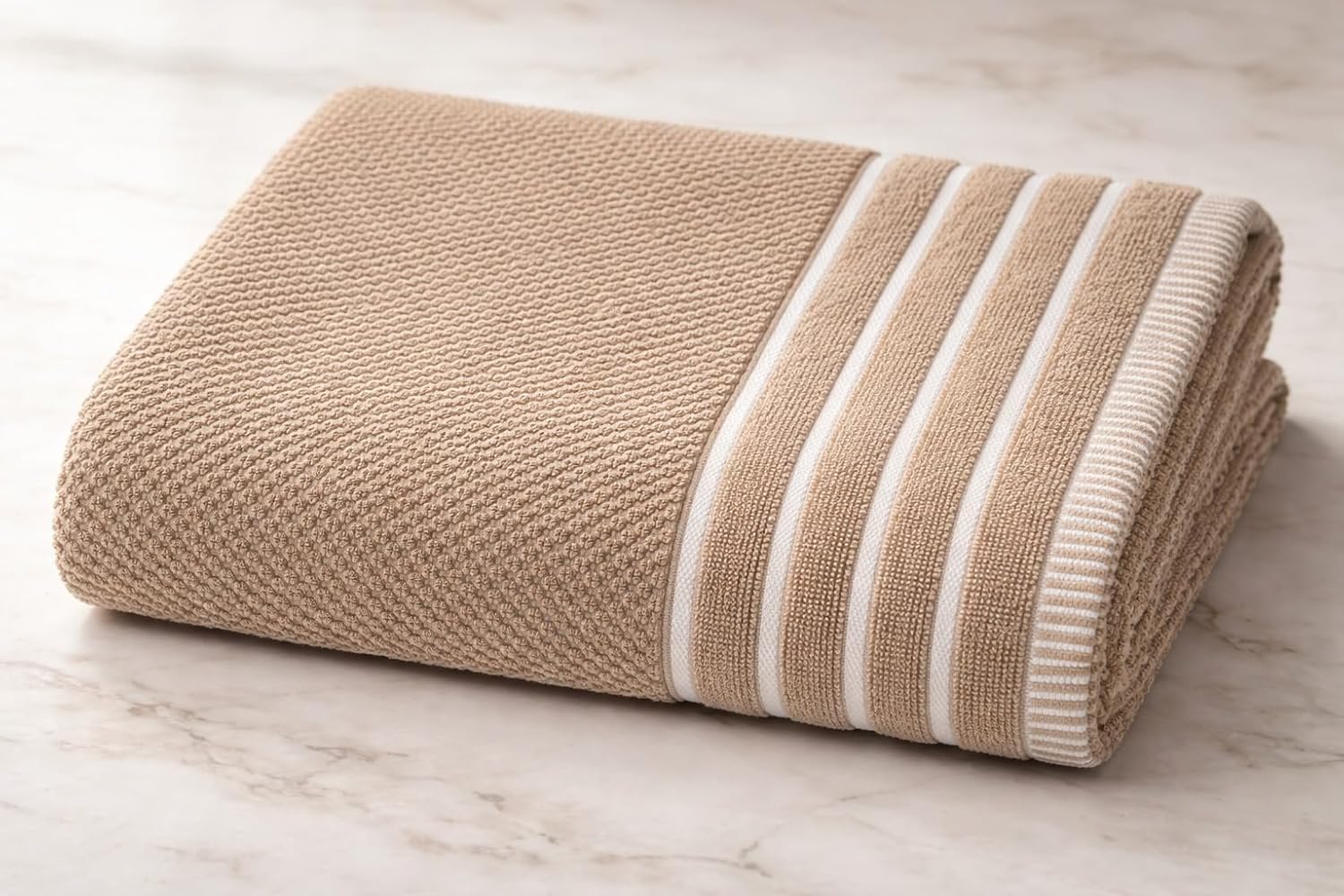 KNIT GEMS Cotton Bath Towel with Popcorn Design | Soft Absorbent Cotton | 70 x 140 cm, 1 Piece (Skin)