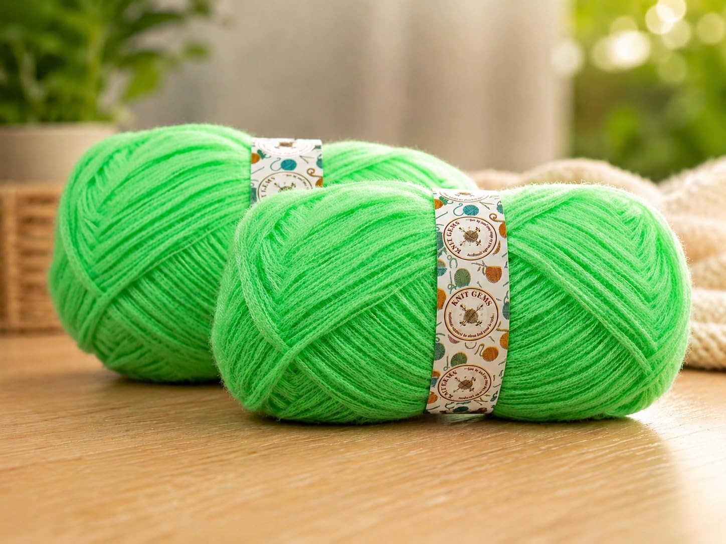 KNIT GEMS 100% Hand Knitting and Crochet Wool Knitting Yarn | Suitable for Craft | Babywear | Baby Blanket | DIY | Sweater | Socks | Knitting Wool (Sea Green)