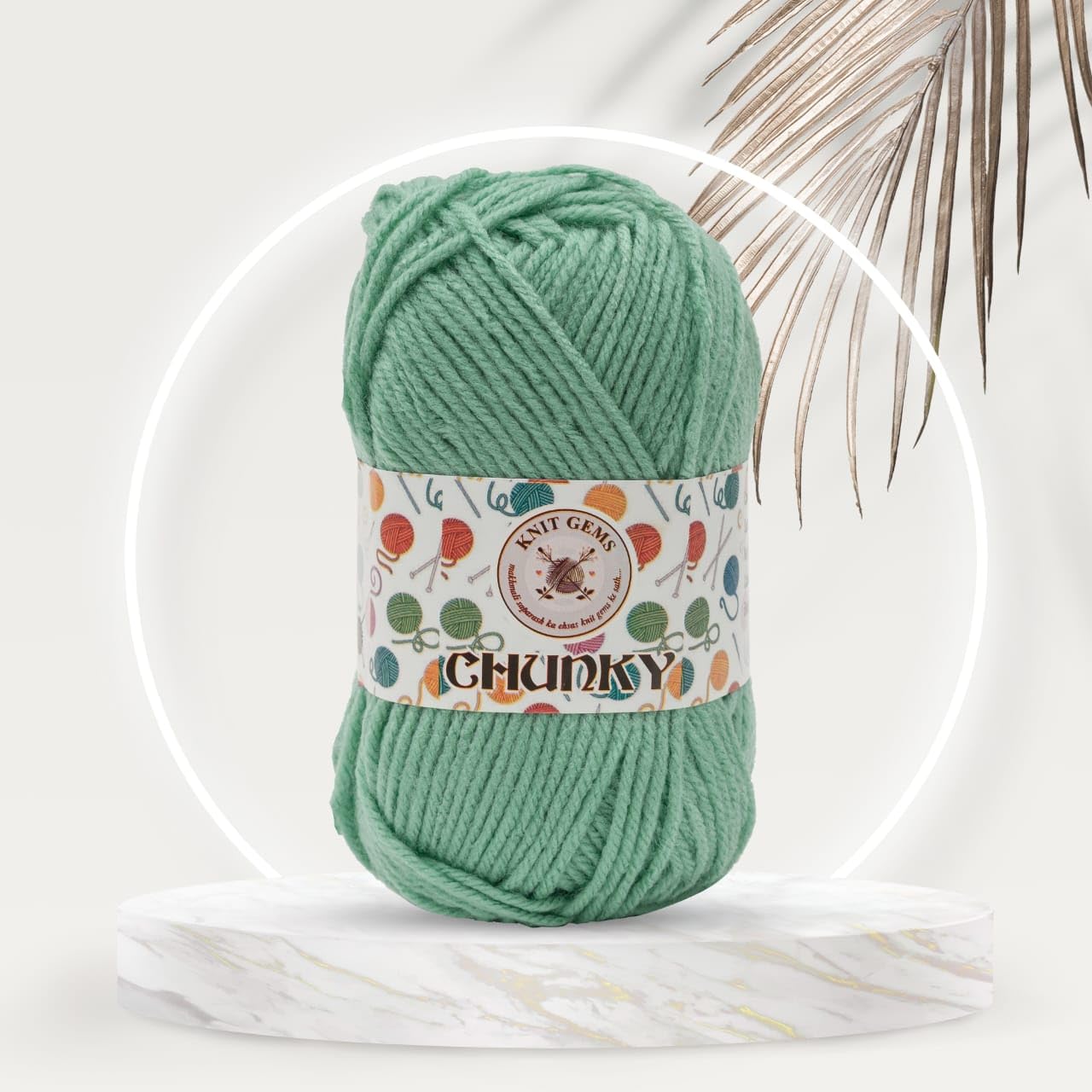 KNIT GEMS Chunky Wool Yarn Blend 100 % Acrylic Hand Knitting And Crochet Wool Yarn | Woolen Crochet Yarn Thread, Used for Knitting Needles | Pack of 1 Ball - 100Gms | Suitable For Craft, Babywear, Socks, Sweater