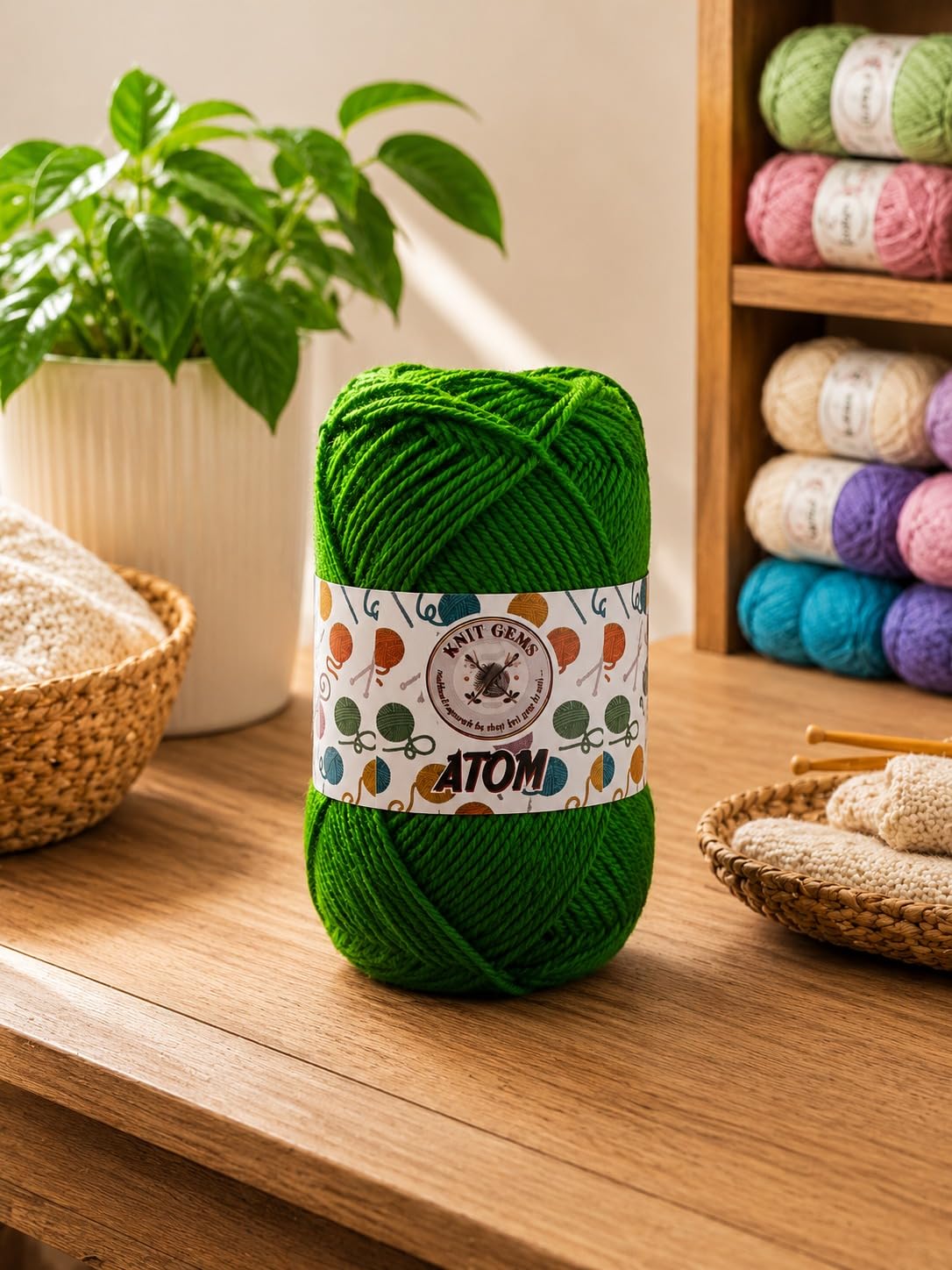 KNIT GEMS 100% Hand Knitting and Crochet Wool Knitting Yarn | Set of 10 Wool Yarn | Suitable for Craft | Babywear | Baby Blanket | DIY | Sweater | Socks | Knitting Wool