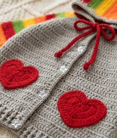 KNIT GEMS Baby Handmade Full Sleeve Hoodie Design