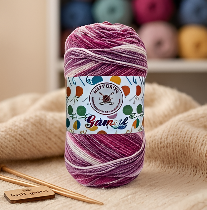 KNIT GEMS Acrowool Gamut Hand Knitting and Crochet Wool Yarn Multicolour Yarn Suitable for Craft | DIY | Baby and Adult wear | Sweater | Socks | Toy Making (Pack of 1, 100gms)