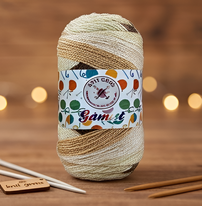 KNIT GEMS Acrowool Gamut Hand Knitting and Crochet Wool Yarn Multicolour Yarn Suitable for Craft | DIY | Baby and Adult wear | Sweater | Socks | Toy Making (Pack of 1, 100gms)