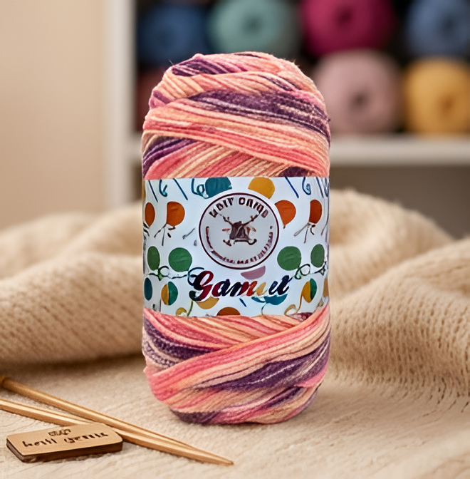 KNIT GEMS Acrowool Gamut Hand Knitting and Crochet Wool Yarn Multicolour Yarn Suitable for Craft | DIY | Baby and Adult wear | Sweater | Socks | Toy Making (Pack of 1, 100gms)
